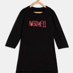 MINIKLUB Kids Black Graphic Print Full Sleeves Dress-image-97
