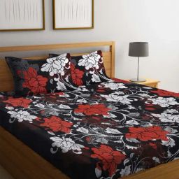 Romee Yellow & Red Cotton 144 TC Bed Sheet Set-image-46
