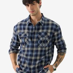 The Souled Store Multicolored Relaxed Fit Plaid Shirt-image-97