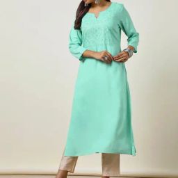 Soch Green Embroidered Straight Kurtis-image-60