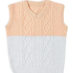MiArcus Kids Baby Pink & White Color Block Sweater-image-54