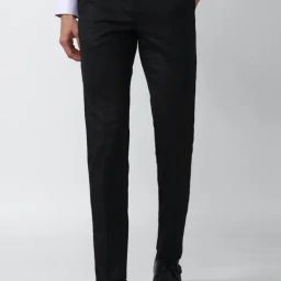 Van Heusen Black Slim Fit Checks Trousers-picture-44