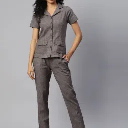 Cottinfab Grey Cotton Textured Shirt With Trousers-picture-15