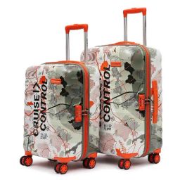 Uppercase Green Printed Hard Cabin Trolley Bag Set of 2-picture-34