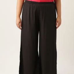theRebelinme Black High Rise Regular Fit Palazzos-image-57