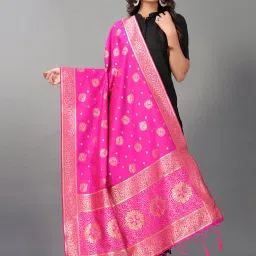 Satrani Pink Woven Pattern Dupatta image 4
