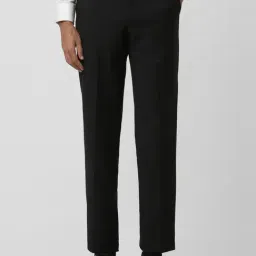 Van Heusen Black Regular Fit Striped Trousers-image-30