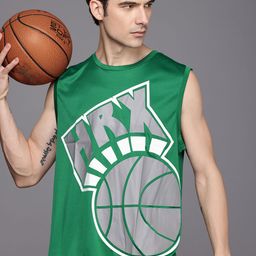 HRX by Hrithik Roshan Men Brand Logo Printed Basketball Rapid-Dry T-shirt-image-83