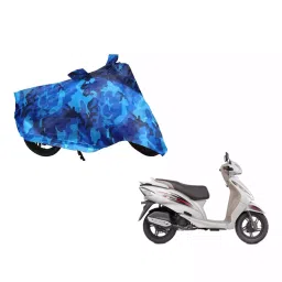 Auto Pearl Waterproof Two Wheeler Cover For TVS Wego (Blue)-image-0