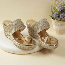 Mochi Embellished Wedge Peep Toes-55