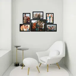 ecraftindia Memory Wall Collage Photo Frame - Set of 6 Photo Frames for 5 Photos of 5'x7', 1 Photos of 8'x10' image 2