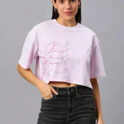 House Of RS Purple Floral Print T-Shirt-picture-6