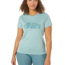 Asics Nagino Graphic Run SS Green Printed T-Shirt-image-48