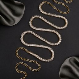 VAMA Artificial Stones Studded Waist Chain Saree Accessories-image-46