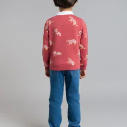 Ed-A-Mamma Boys Rust Cotton Printed Sweatshirt image 2