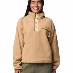 Columbia Womens Brown Helvetia II Cropped Half Snap Fleece Pullover-25