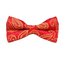 VOICI Red Microfiber Woven Design Bow Tie-image-77