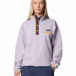 Columbia Womens Purple Helvetia II Cropped Half Snap Fleece Pullover-image-48