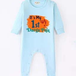 BLUSHES Infants Durga Puja Printed Pure Cotton Romper-picture-5