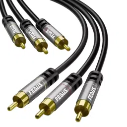 FEDUS 3RCA Male to 3RCA Male Double Shielded Cable Black 10 m-picture-30