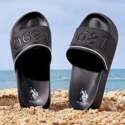 U.S. Polo Assn. Men's RAFFER 6.0 Black Slides-0