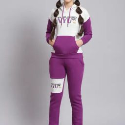 Monte Carlo Kids Purple & White Printed Full Sleeves Tracksuit-image-24