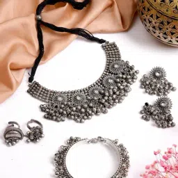 Teejh Pitara Collection Kalya Oxidized Jewellery Set-image-96