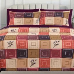 Ariana SARDINIA Multicolor Cotton 144 TC King Size Bedsheet With 2 Pillow Covers-picture-18