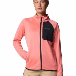 Columbia Womens Pink Omni-Wick Triple Canyon Grid Full Zip Fleece Jacket-image-7
