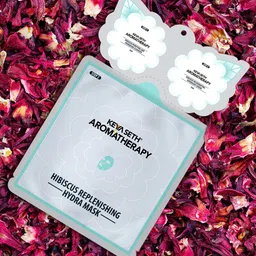 KEYA SETH Set Of 6 Hibiscus Replenishing Hydra 3-In-1 Facial Sheet Mask - 180 ml image 1