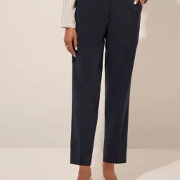Wardrobe by Westside Navy Blue High-Rise Pants-picture-31