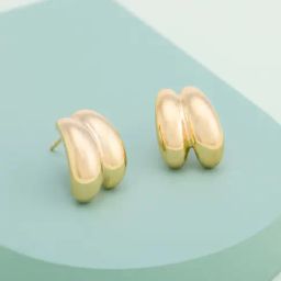 Kushal's Fashion Jewellery Gold Polished Trendy Earrings for Women-picture-9