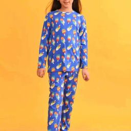Anthrilo Kids Blue Cotton Printed Full Sleeves T-Shirt & Trouser-image-85