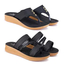 BERSACHE Women Set Of 2 Open Toe Flats-44