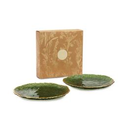 Pure Home and Living Textured Green Glass Set of 2 Dessert Plates-image-30