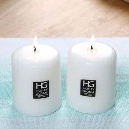 HOSLEY White Wax Pillar Candle - Set of 2-image-20