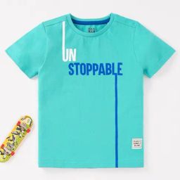 Ed-a-Mamma Kids Teal Graphic Print T-Shirt-picture-21