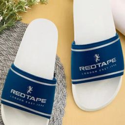 Red Tape Women's White & Navy Slides-picture-16