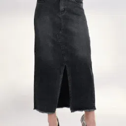 Showoff Black Regular Fit Skirt-image-66