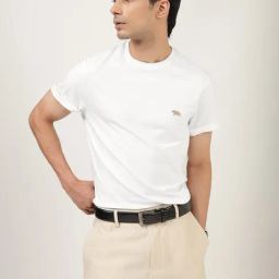 Andamen White Regular Fit Solid Crew Neck T-Shirt-image-74