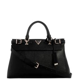 GUESS Black Textured Satchel-image-17