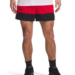 Under Armour Red Relaxed Fit Sports Shorts-picture-10