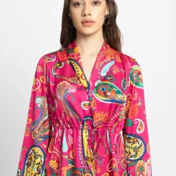 SHAYE Pink Floral Print Shirt-image-60
