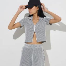Studiofit by Westside Black Textured Cotton-Blend Jacket-image-100
