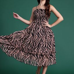 DressBerry Animal Print A-Line Midi Dress-image-53