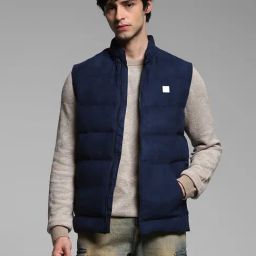 Jack & Jones Navy Polyester Regular Fit Solid Puffer Jacket-image-9