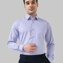 Raymond Purple Cotton Regular Fit Self Pattern Shirt-picture-22
