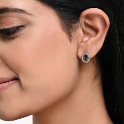 March by FableStreet Sterling Silver Peridot Pear Shaped Stud Earrings for Women-image-30
