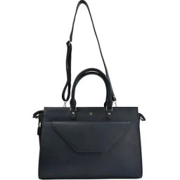 Horra Black Solid Laptop HandbagWith Pouch-10