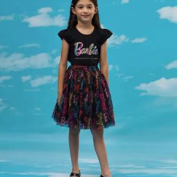 Lil Drama Girls Black Cotton Printed T-Shirt-picture-25